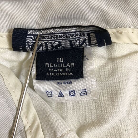 Lands End White Mid-Rise Straight Leg Chino Summer Pants w/Pockets Size 10 - Picture 13 of 15